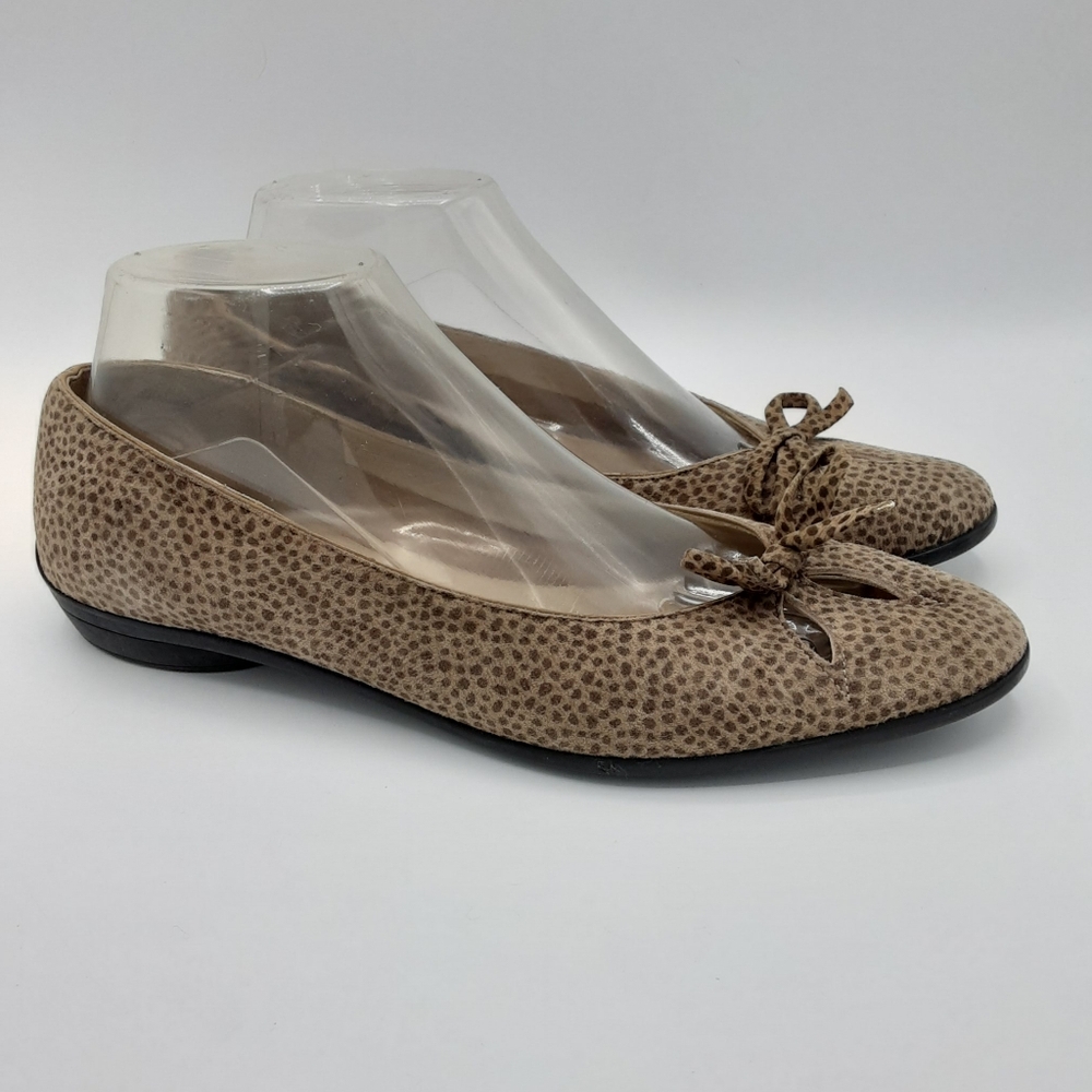 Salvatore Ferragamo Suede Animal Print Flat.